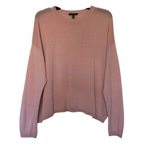 EILEEN FISHER women's size large L boxy lightweight spring pink knit sweater
